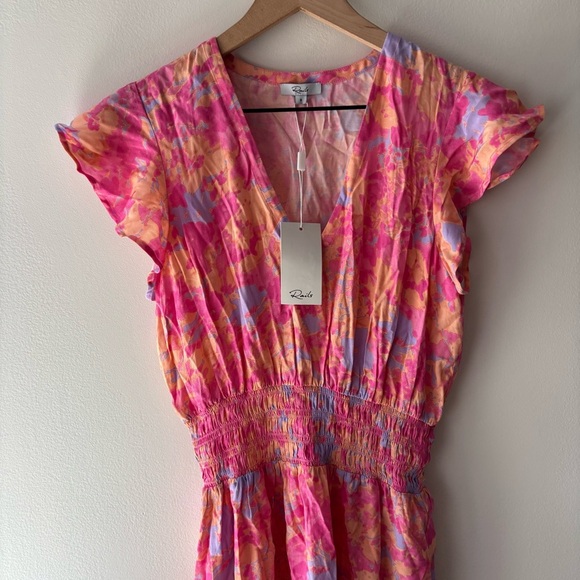 Rails Pink, Orange Mini Tara Dress Floral Mini Cocktail Party Size S‎ NWT - Picture 5 of 8